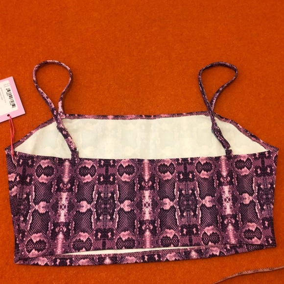 Capsule 98 pink & black snake print cropped top / cami NWT - Picture 7 of 12